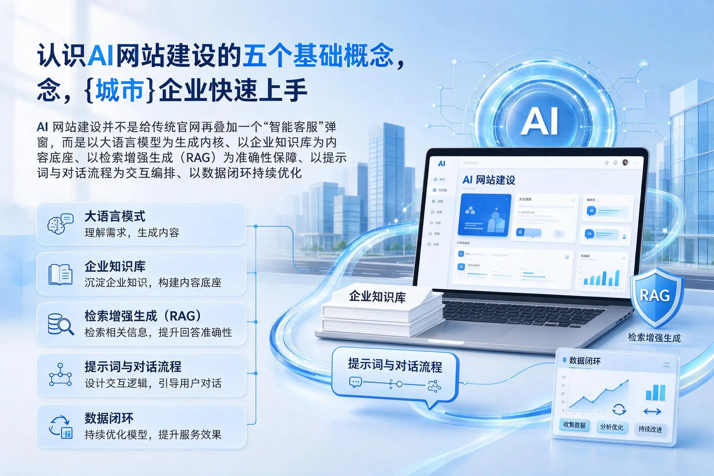 认识AI网站建设的五个基础概念，可克达拉企业快速上手