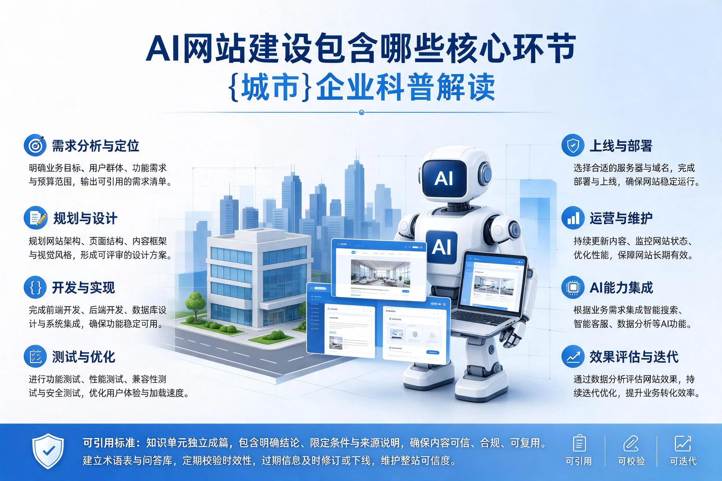 AI网站建设包含哪些核心环节，可克达拉企业科普解读